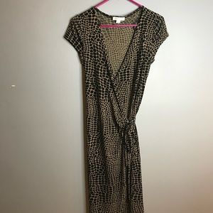 Black and Tan wrap dress